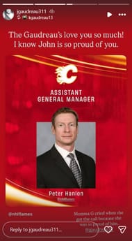 Jane Gaudreau Instagram Story @ jgaudreau311