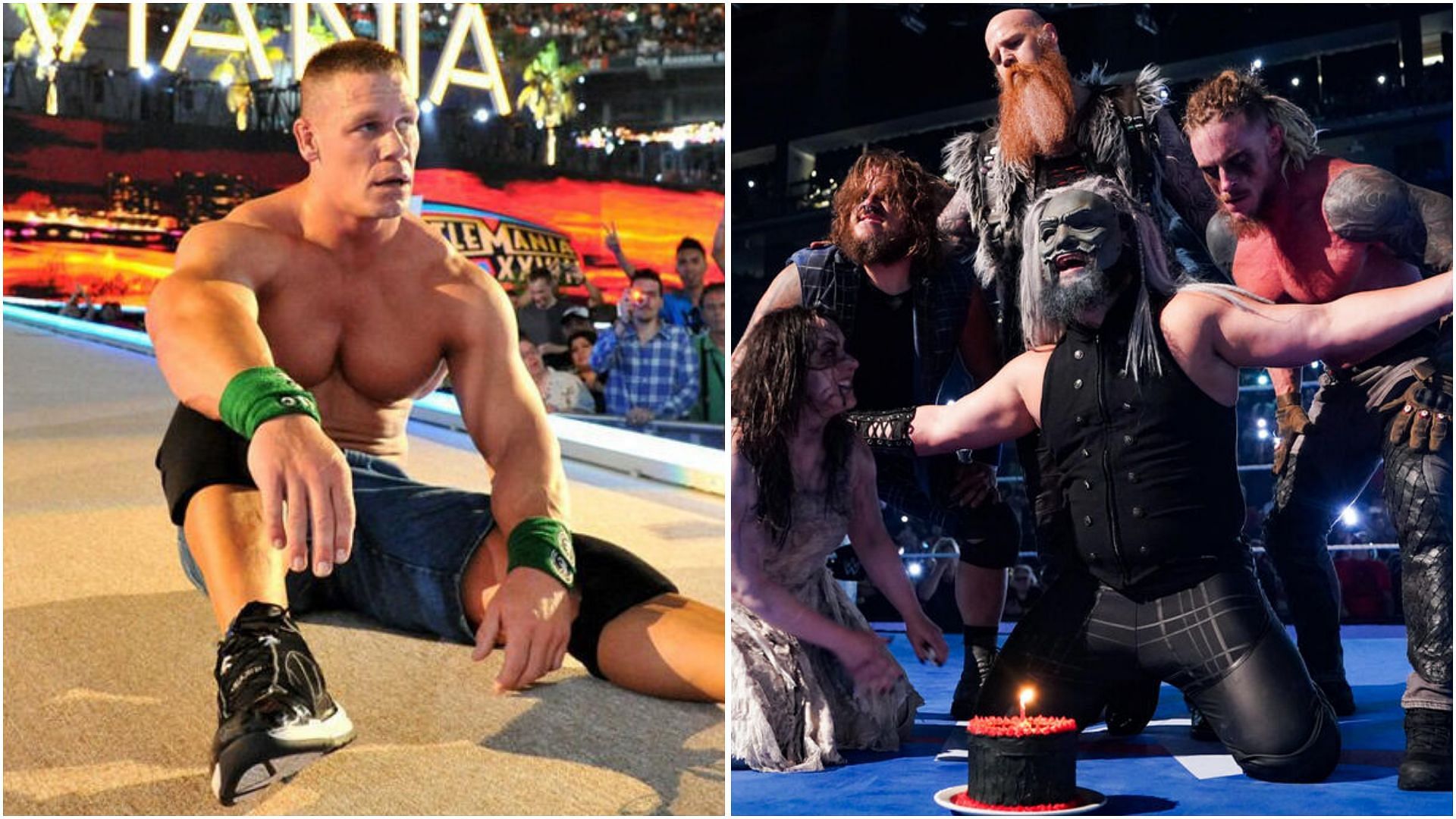 John Cena and The Wyatt Sicks. (Photos: WWE.com)