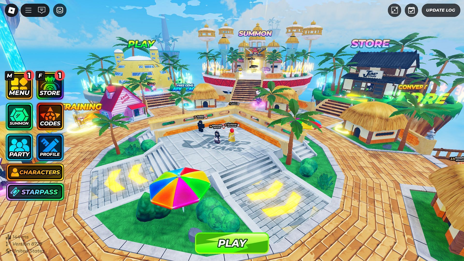 The hub world (Image via Roblox)