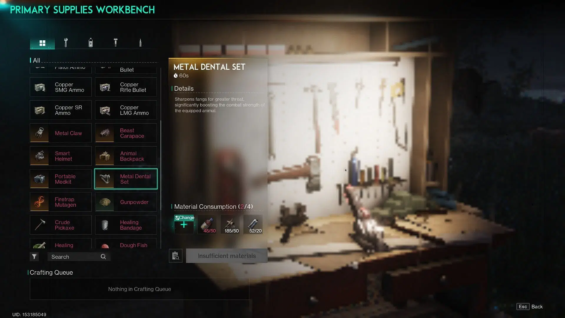 Beastmaster exclusive formulas can be crafted using a Supply Bench (Image via Starry Studio)