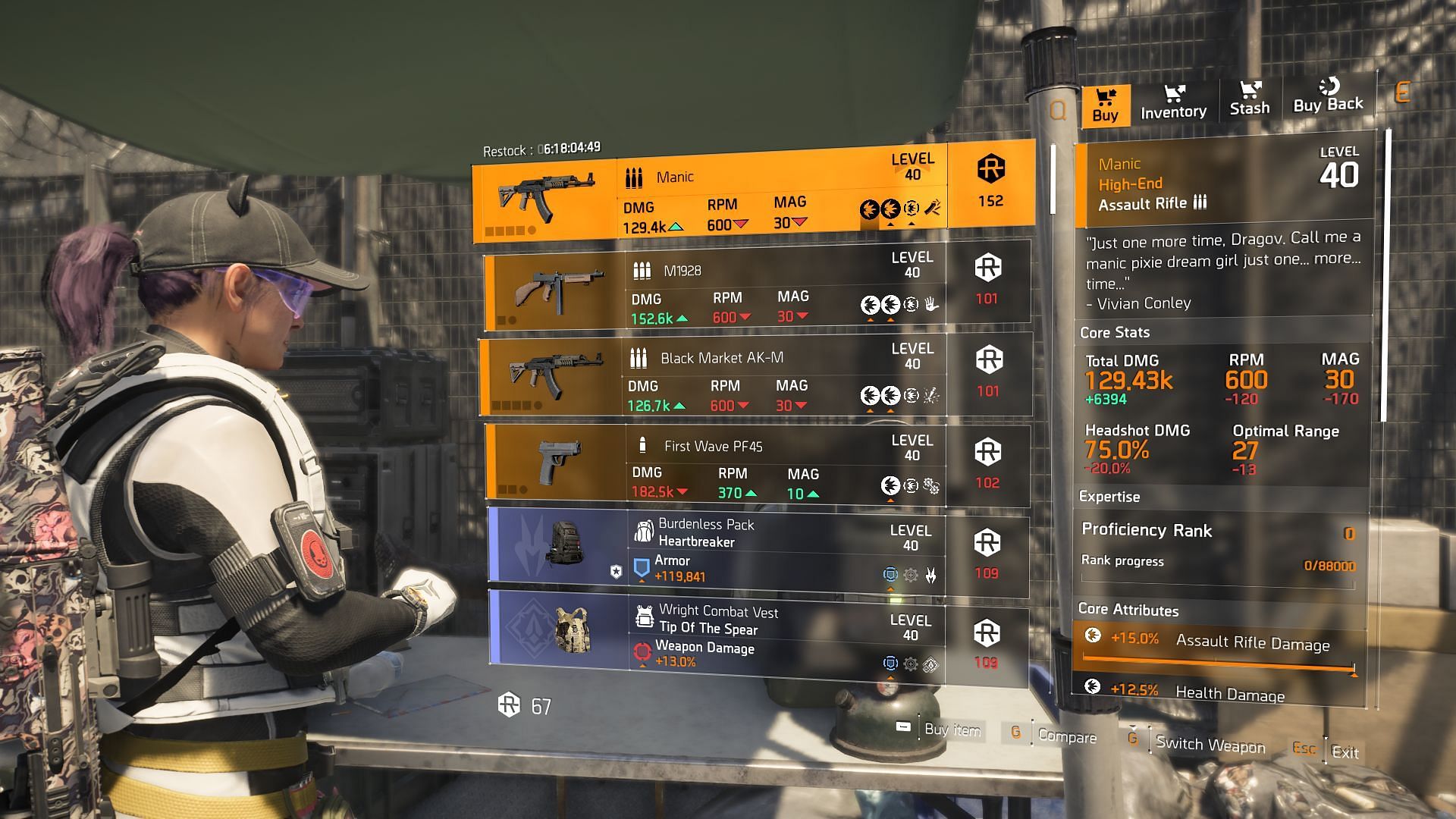 The Division 2 vendor found at DZ South (Image via Sportskeeda Gaming || Ubisoft)