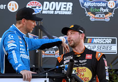 Chase Briscoe makes feelings known on his maiden Indianapolis pole as Denny Hamlin crashes during qualifying