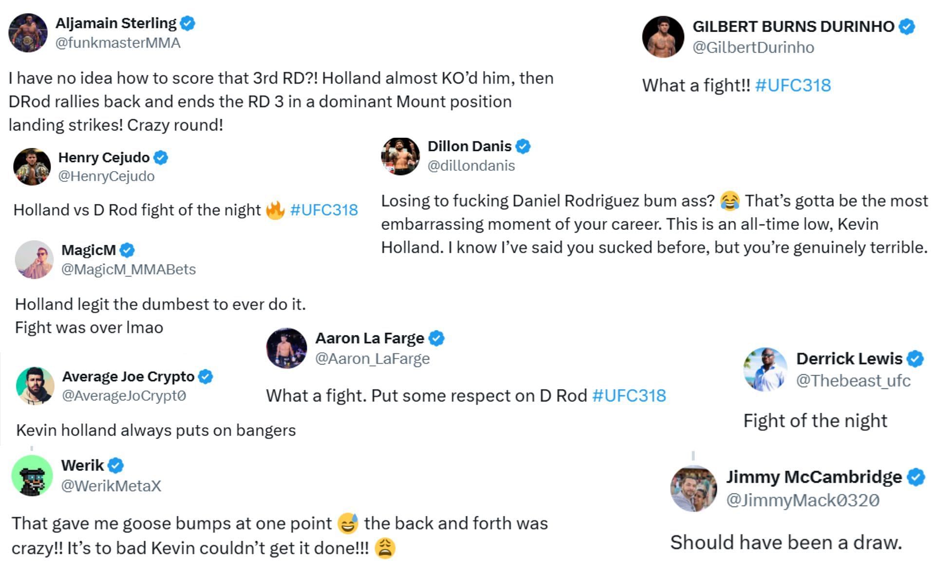 Fans and MMA pros&#039; reactions [Screenshots courtesy: Respective X handles]