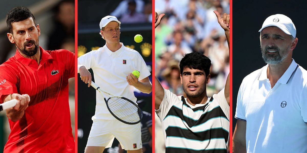 Novak Djokovic&rsquo;s former coach Goran Ivanisevic praises Jannik Sinner and Carlos Alcaraz. (Images by Getty)