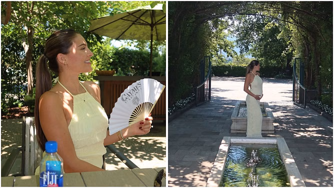 Ryan Blaney’s wife Gianna Tulio flexes her baby bump from her latest California vacation