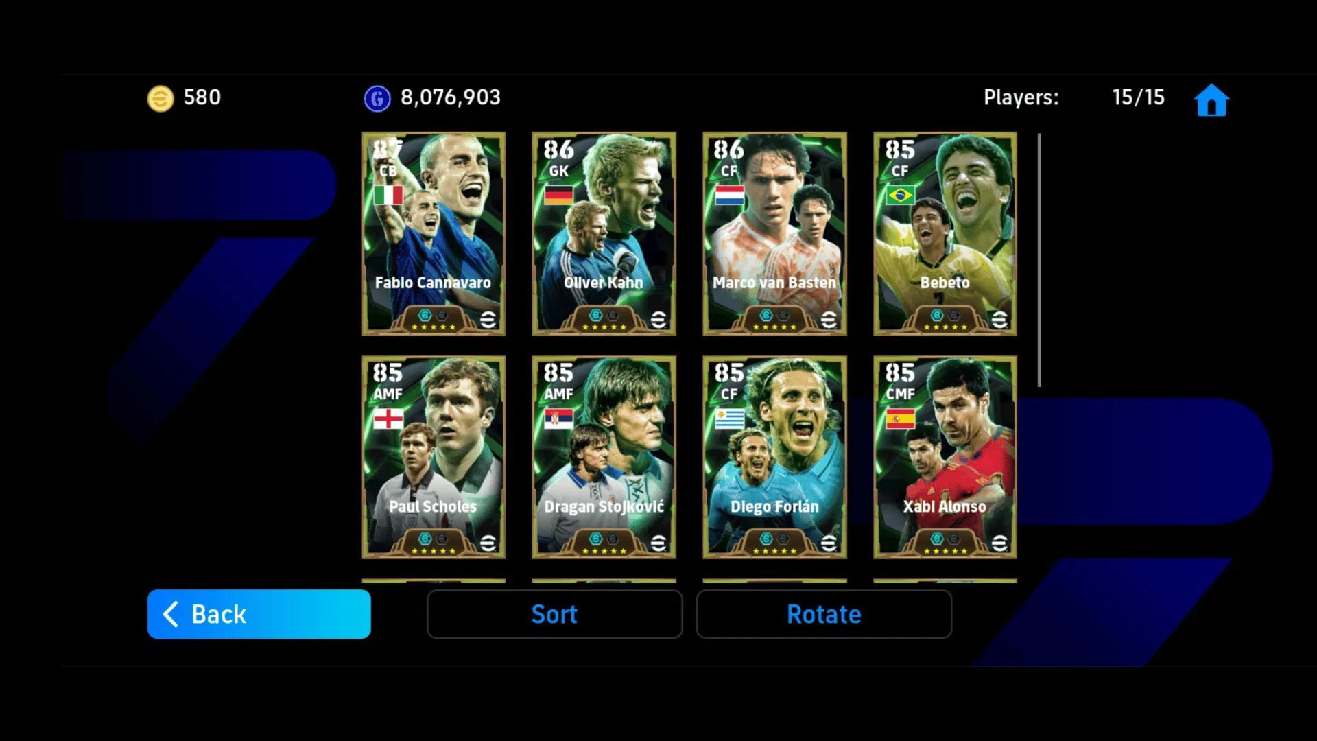 Diego Forlan, Marco Van Basten, and Bebeto are some of the best CFs you can try in eFootball (Image via Konami)