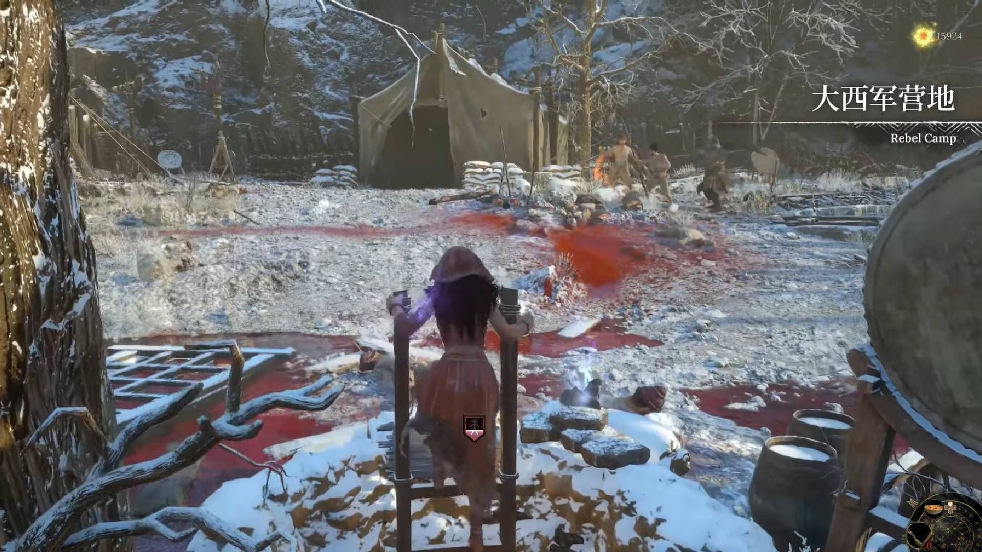 Entrance of the Rebel Camp region in Wuchang: Fallen Feathers Cloudspire (Image via 505 Games || YouTube@Gamer&#039;s Little Playground)