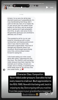 Kamiah Adams' Instagram story. Credits: @kamiahadams