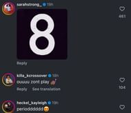 Led Brady's UConn Teammates reagují na svůj poslední příspěvek IG. Obrázek přes @led.bradyy