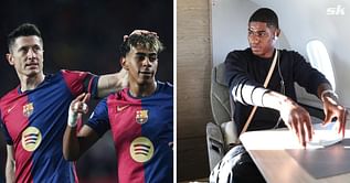 Lamine Yamal reacts after Marcus Rashford shares Instagram picture ahead of Barcelona medical