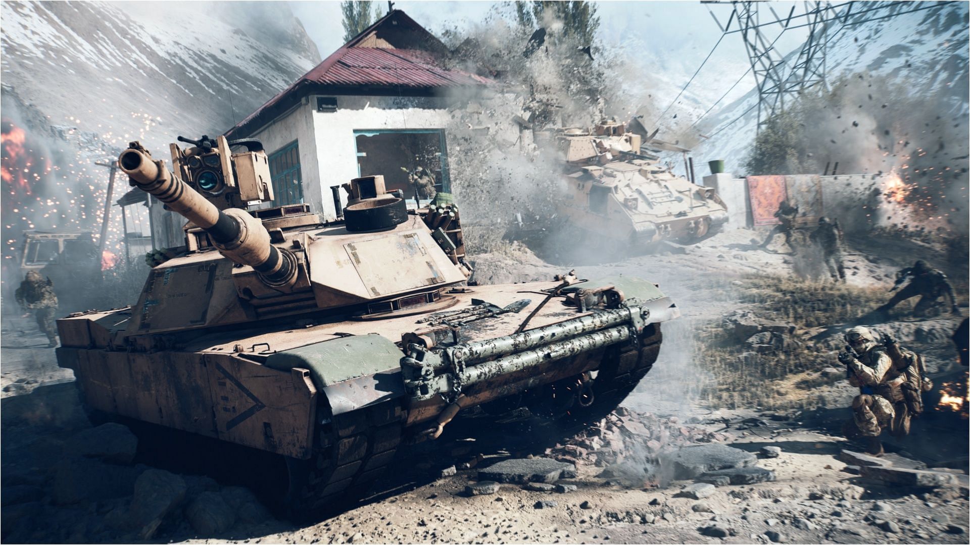 Plowing tanks into buildings can create devastating results (Image via EA)