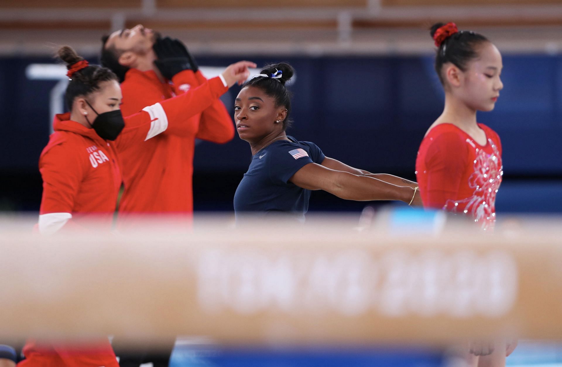 Simone Biles in action at the Tokyo Olympics [Image Source: Getty]