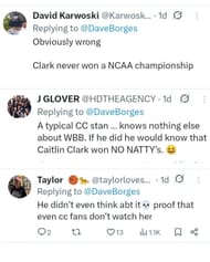 UConn fans disappointed at Paige Bueckers-Caitlin Clark fumble on Jeopardy game show. (Images via Instagram @DaveBorges)