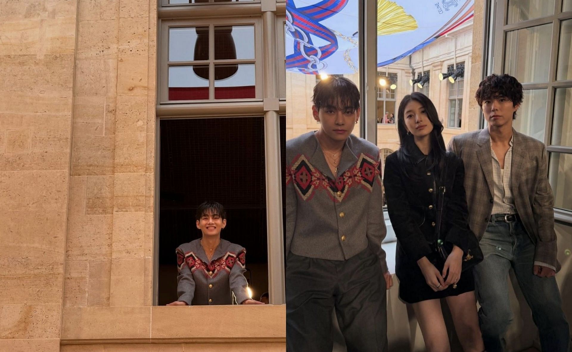 Taehyung, Park Bo Gum, Bae Suzy (Images via Instagram/@bogummy, @skuukzky)