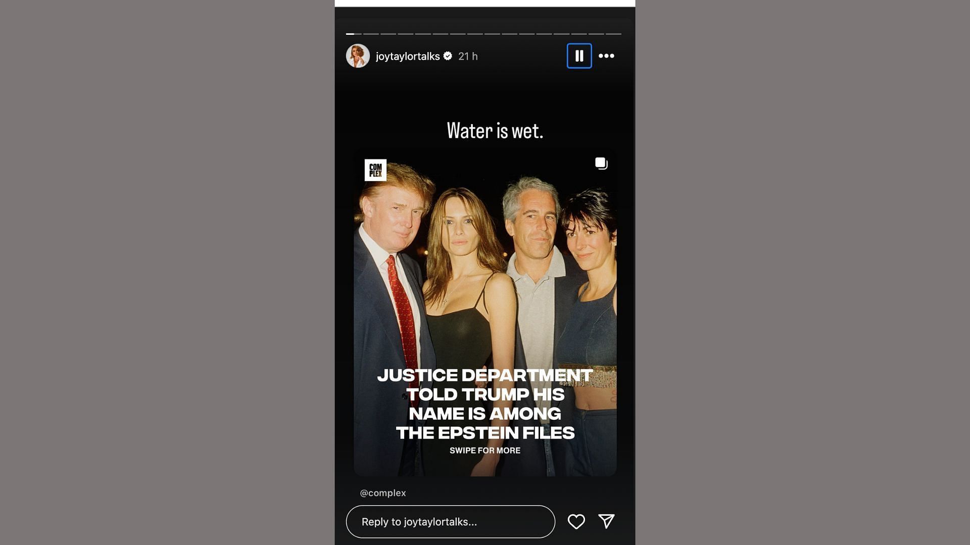 Joy Taylor&#039;s IG Story