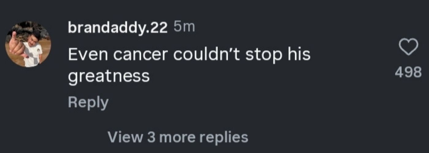 Even cancer couldn&rsquo;t stop his greatness
