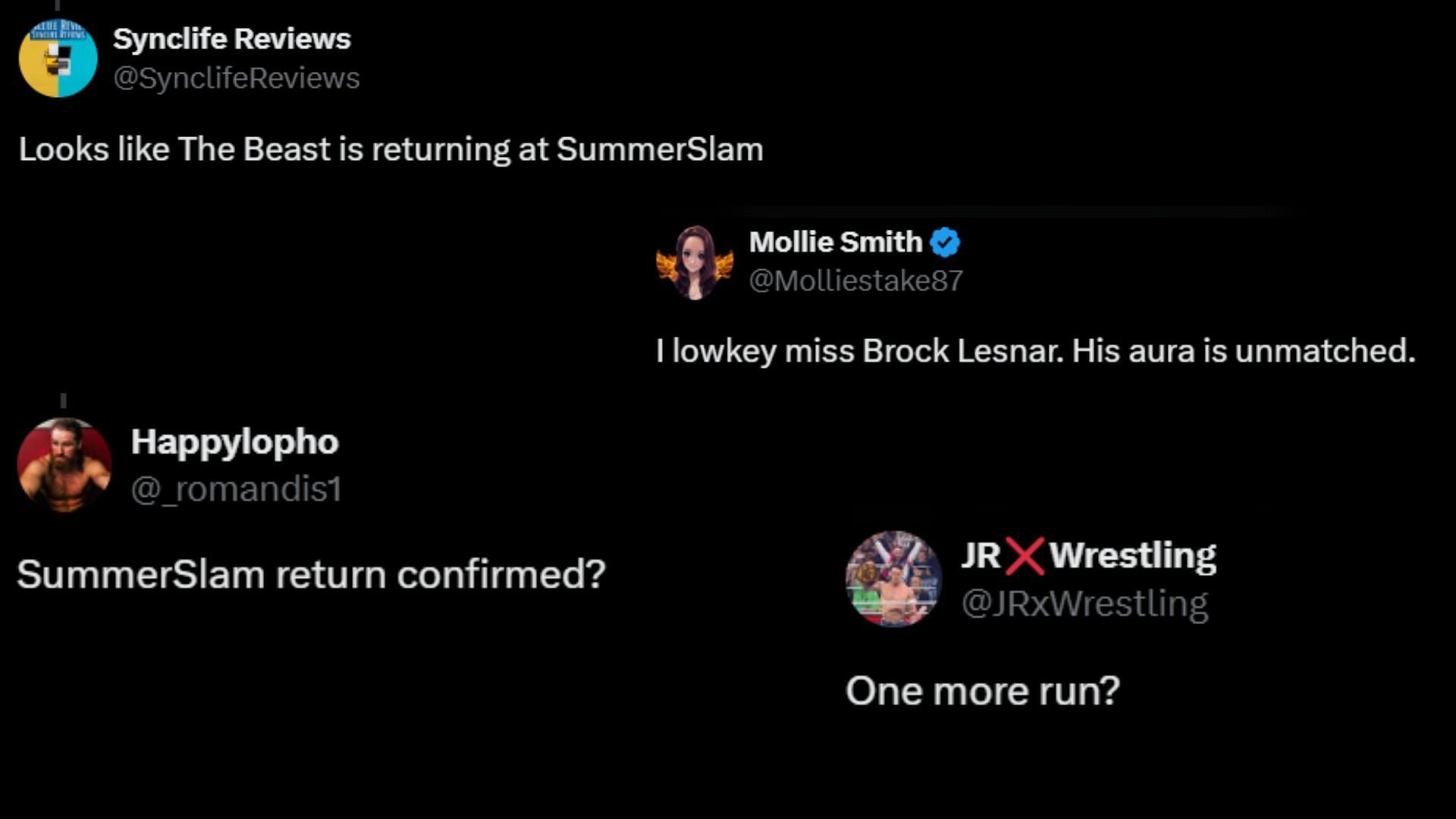 Screenshots of fans&#039; reactions [Image credit: Ceaser Wrestling&#039;s X/Twitter]