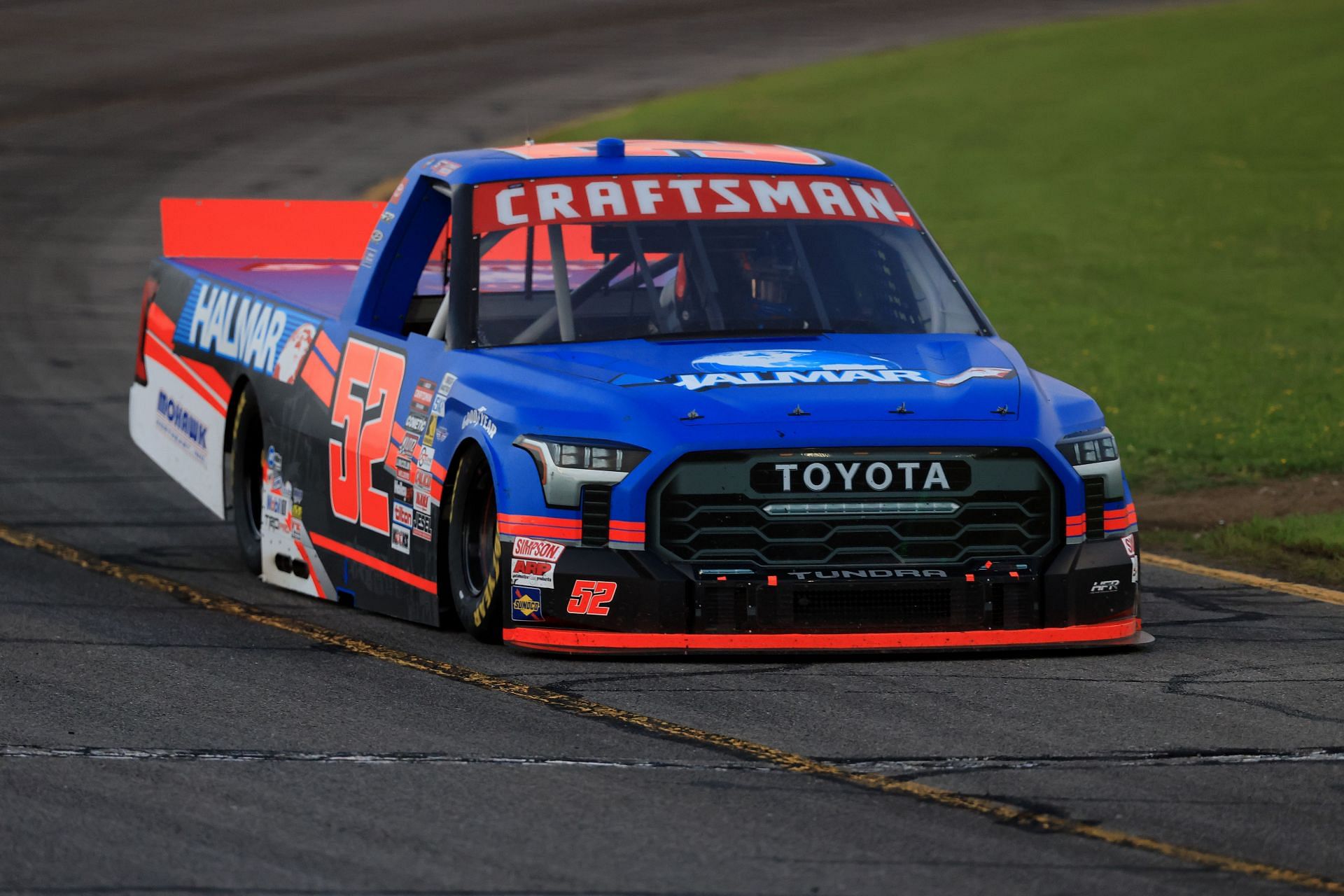 Stewart Friesen, driver of the #52 Halmar International Toyota, drives during the NASCAR Craftsman Truck Series TSport 200 - Source: Getty