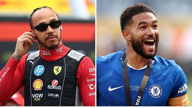 Lewis Hamilton shares tribute for Chelsea star Reece James