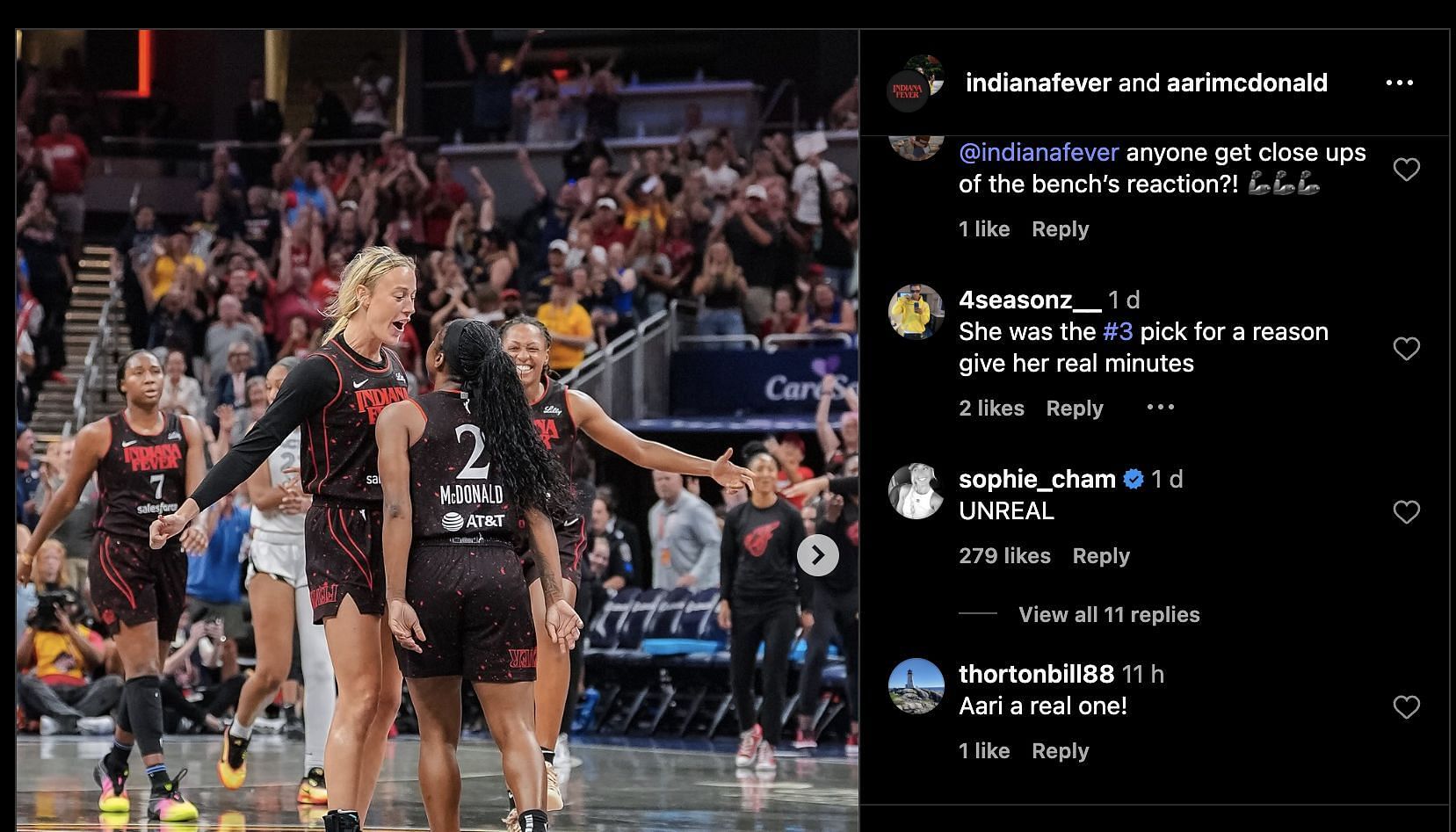 Sophie Cunningham was in awe of Aari McDonald