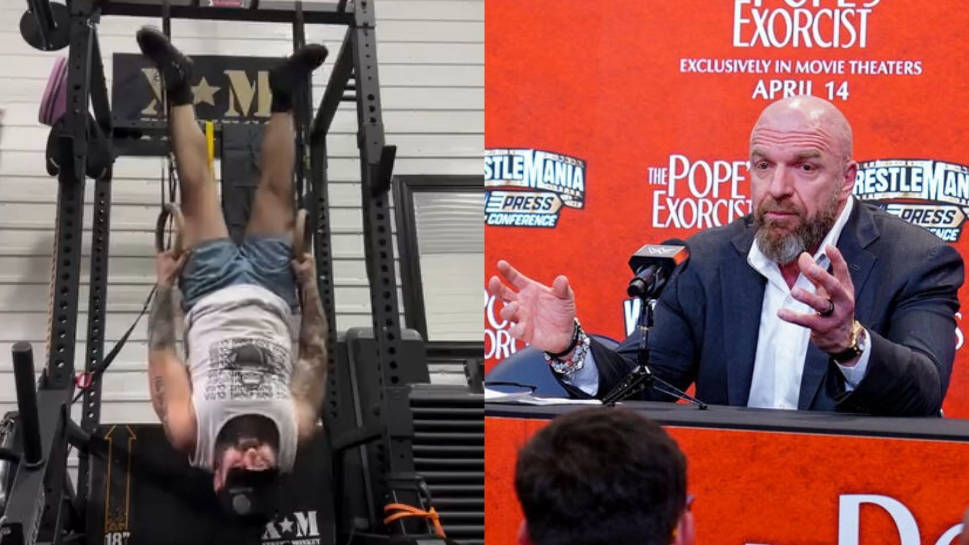 The Chief Content Officer of WWE Triple H (Images via Instagram and WWE.com)
