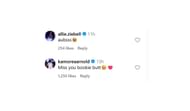 Allie Zibell and Kamorea Arnold reply to Aubrey Griffin's post on Instagram (Source: Instagram/Aubrey Griffin)