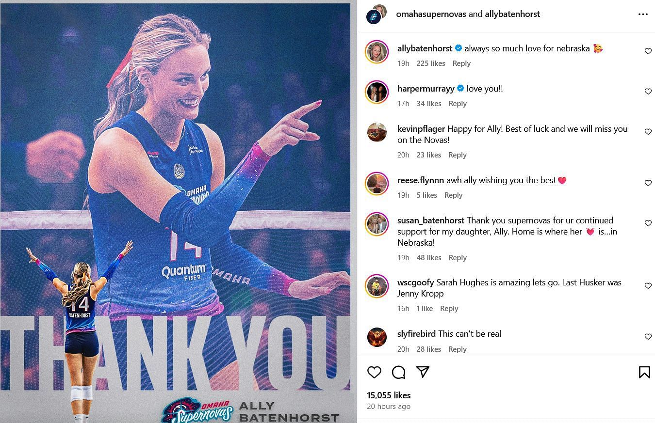 Screenshot of Harper Murray and Ally Batenhorst&#039;s mother&rsquo;s reactions. Credits - IG/ omahasupernovas