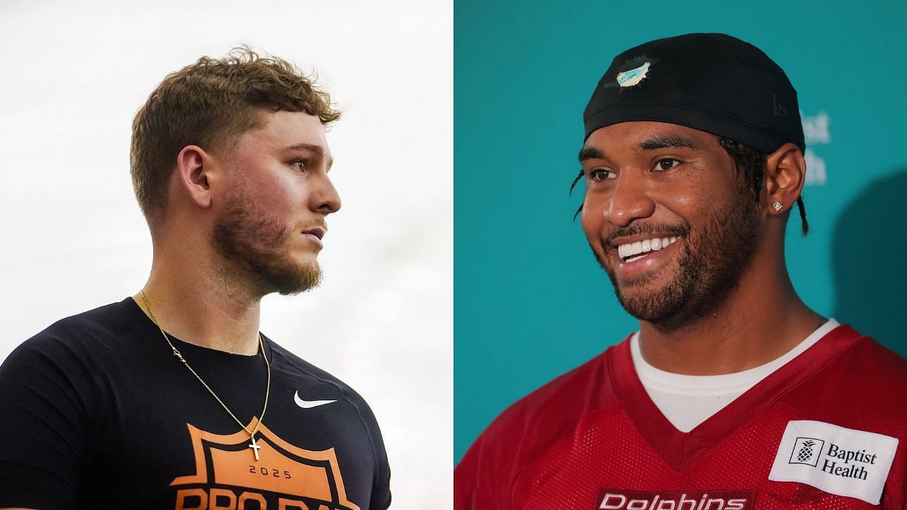 "Already better than Tua Tagovailoa" - NFL fans react as Quinn Ewers makes stunning throw past defender at Dolphins training camp