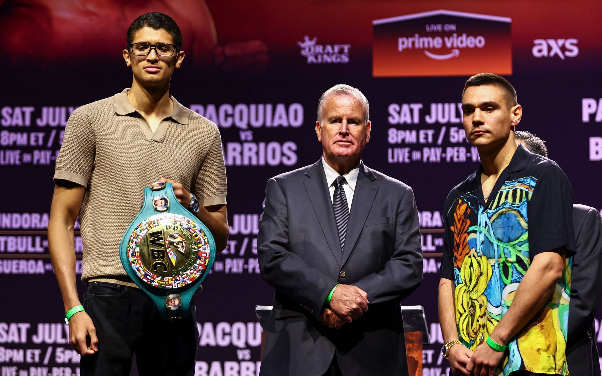Sebastian Fundora and Tim Tszyu ahead of their rematch. [Image courtesy: Getty]