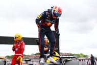 Max Verstappen celebrates after securing pole position at the British GP as Lewis Hamilton rues missed opportunity - Source: Getty
