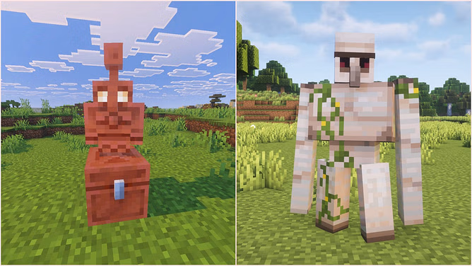 Copper golem vs iron golem in Minecraft: How different are the two mobs?