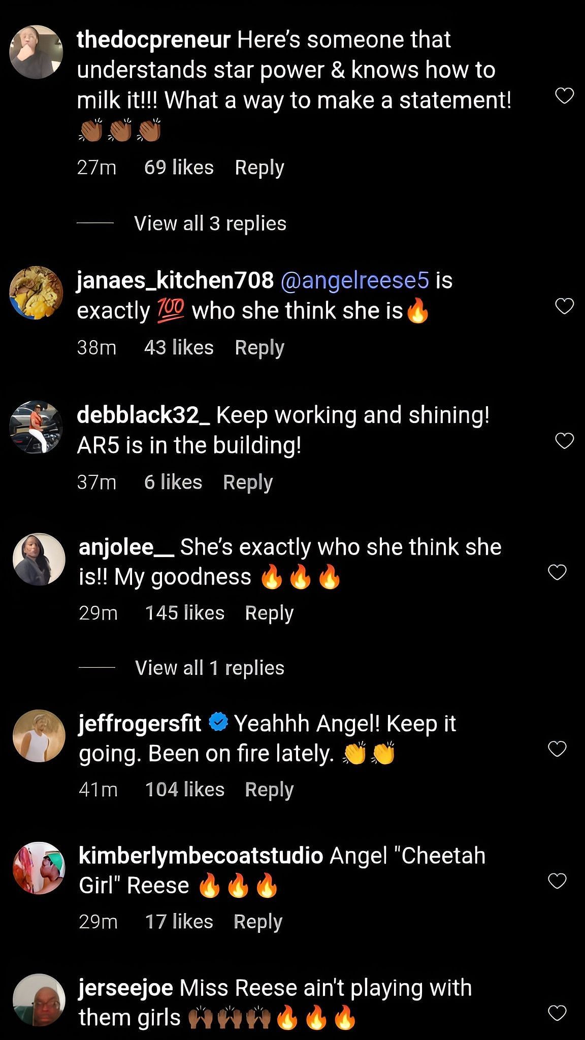 O comentário dos fãs sobre a vista do tapete laranja de Reese.