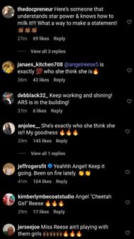 Fan comments on Reese's Orange Carpet appearance.