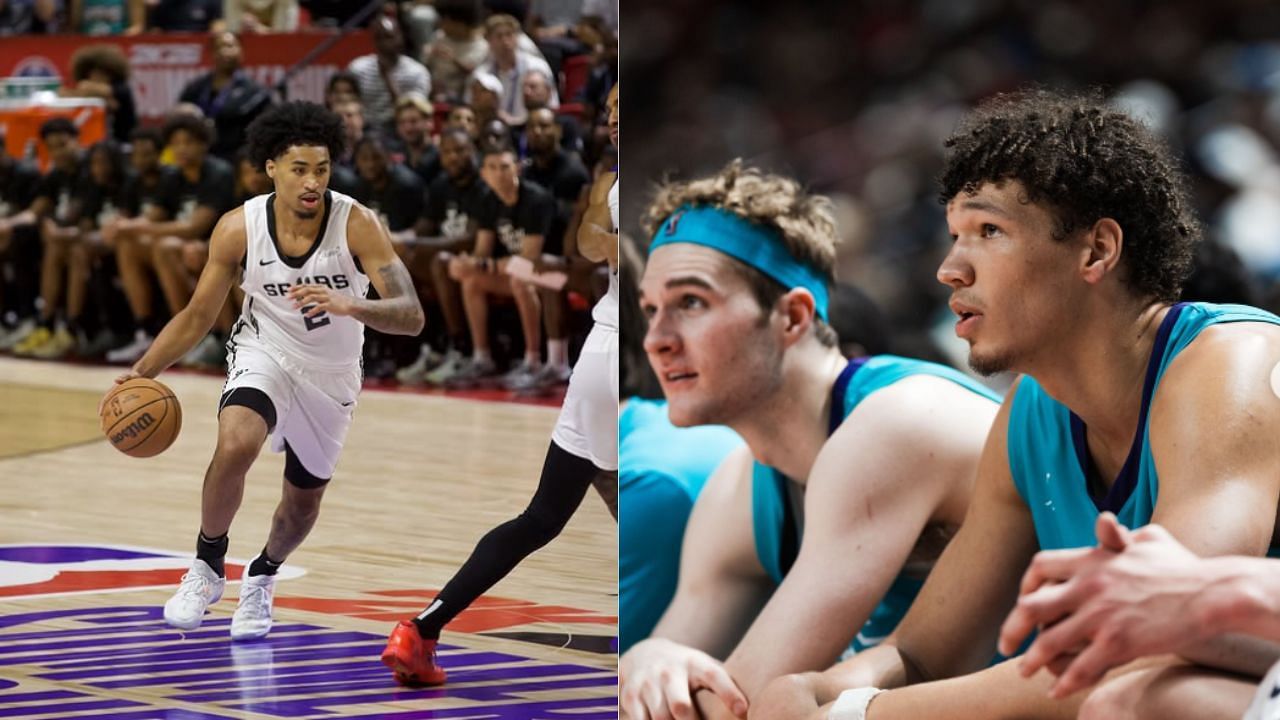 San Antonio Spurs vs Charlotte Hornets Prediction and Preview for 2025 NBA Summer League | July 17. [photo: @spurs/IG, @hornets/IG]
