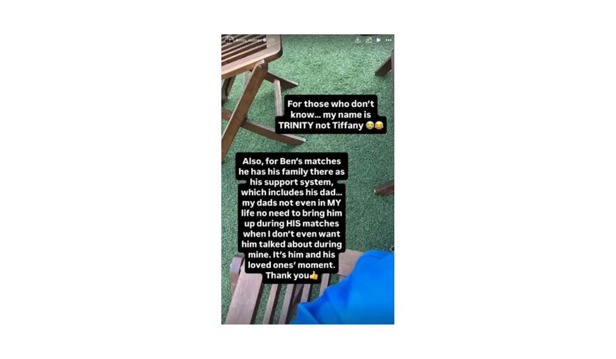 Trinity_Rodman sends a direct message regarding broadcaster&#039;s name-dropping Dennis Rodman (Source: (Instagram/@trinity_rodman)
