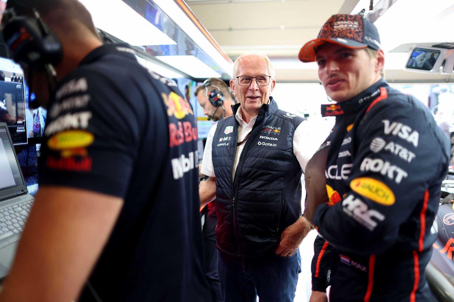 Helmut Marko with Max Verstappen at the F1 Grand Prix of Austria - Practice - Source: Getty