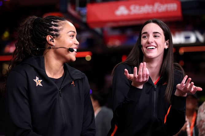 "Is this called tampering?": Napheesa Collier jokingly puts Caitlin Clark in trouble after request for StudBudz co-host Natisha Hiedeman