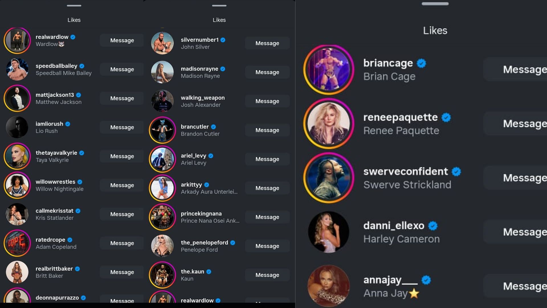 Likes received by Adam Cole&#039;s post [Source: star&#039;s Instagram handle]