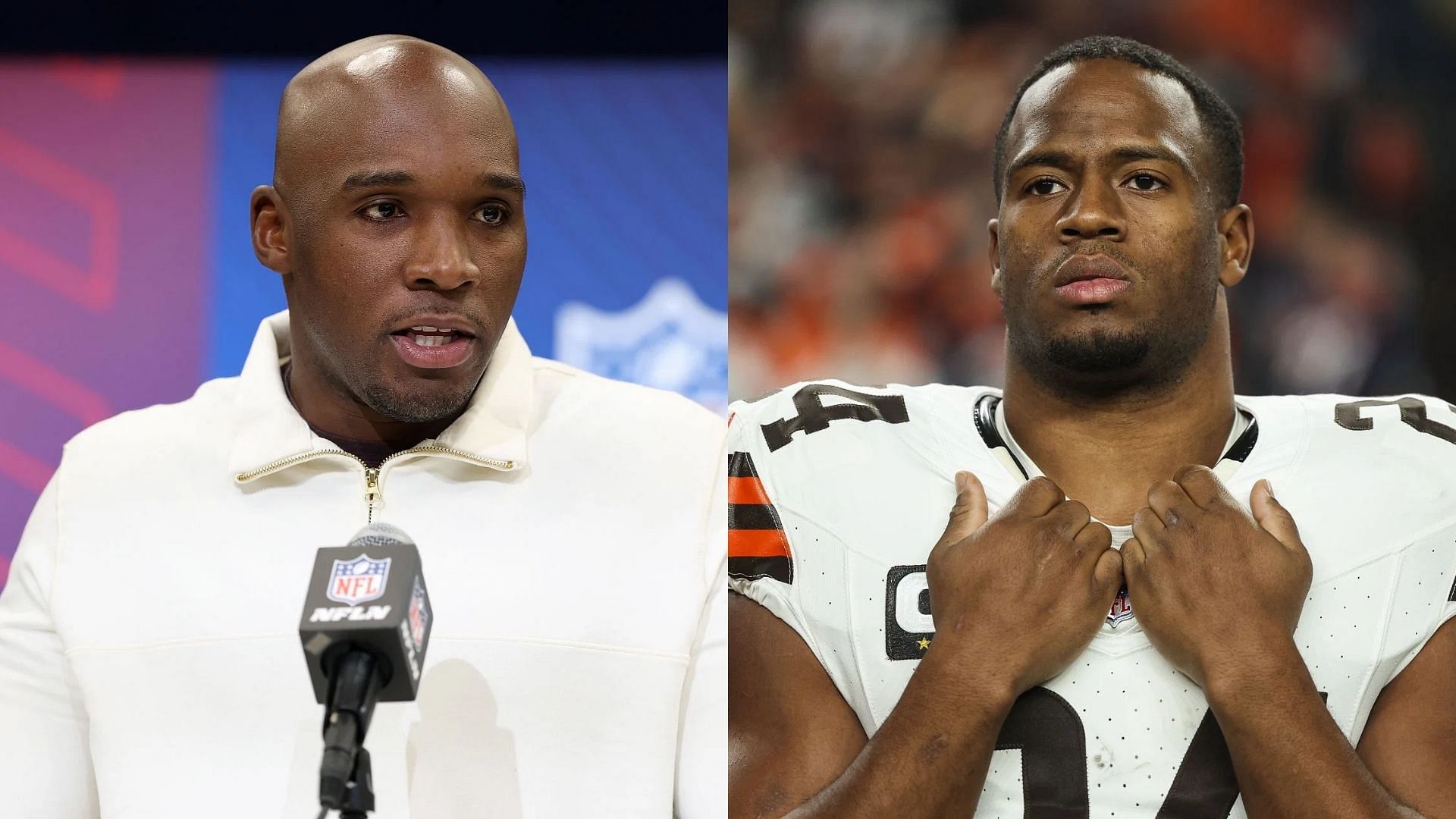 DeMeco Ryans has some harsh words about Nick Chubb - via Getty/CMS