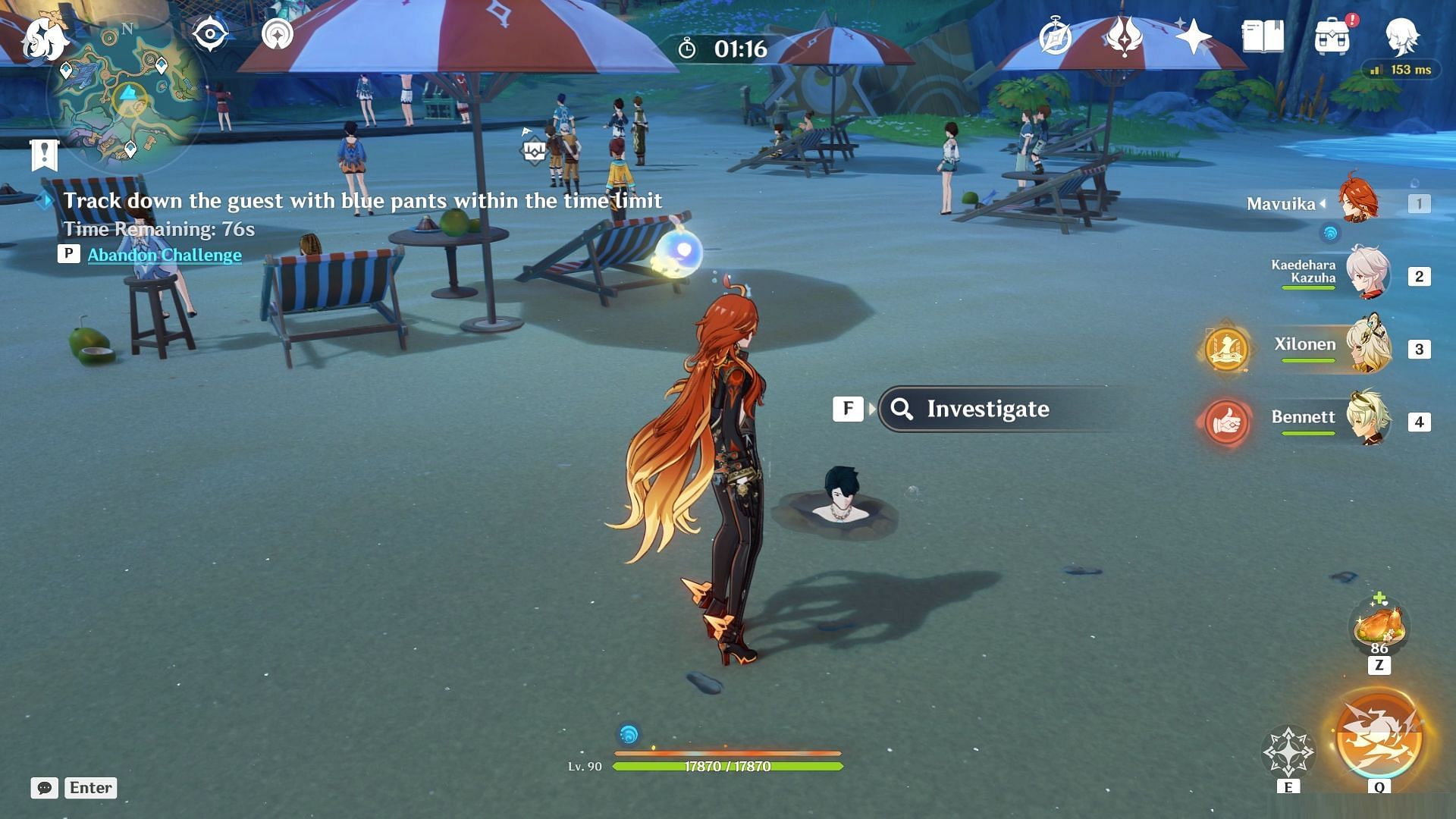 Interact with the NPC buried in the sand (Image via HoYoverse)