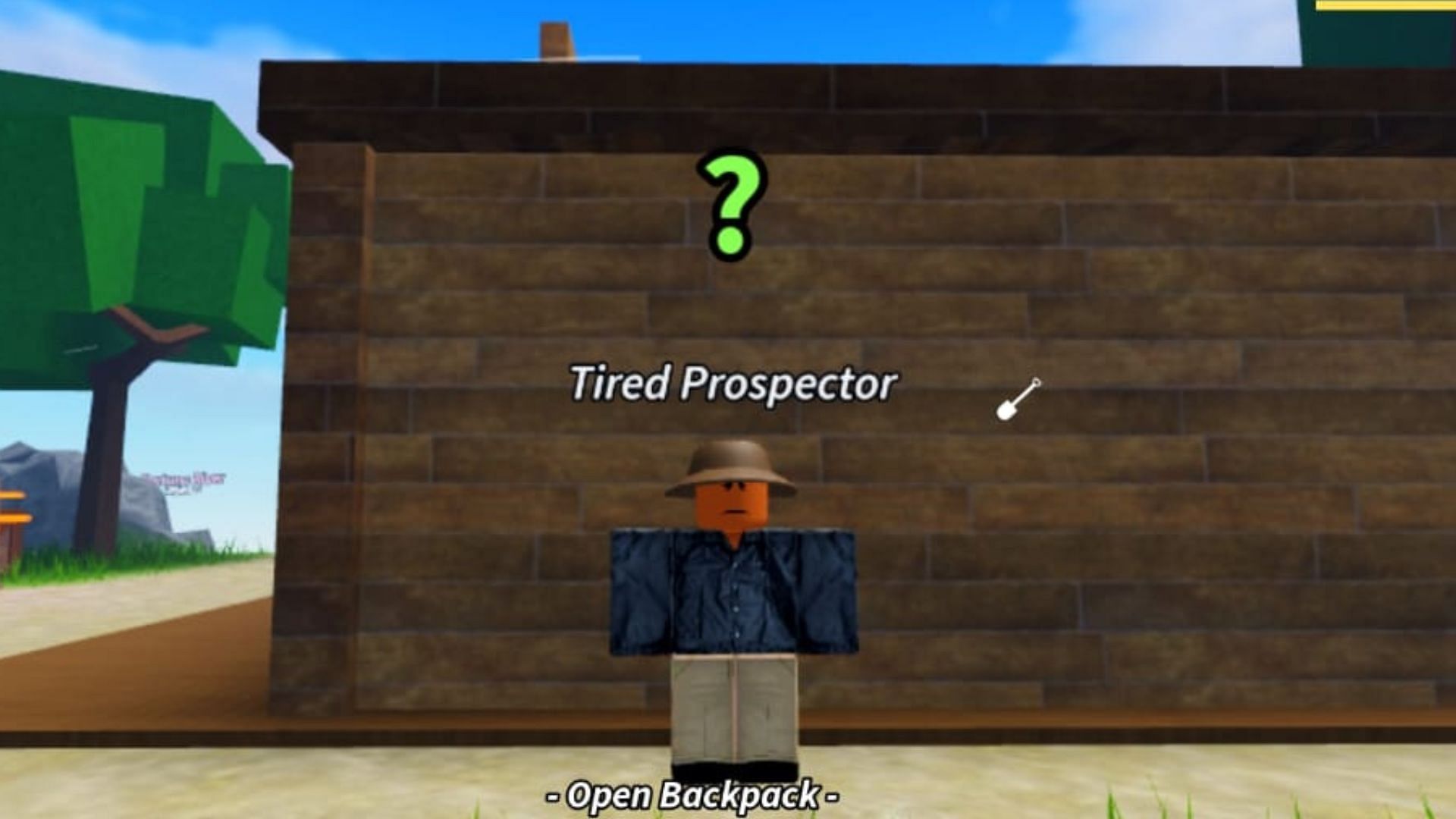 The NPC Tired Prospector (Image via Roblox)