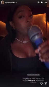 Screenshot of Williams’ Instagram story. Credits - IG/ simonebiles