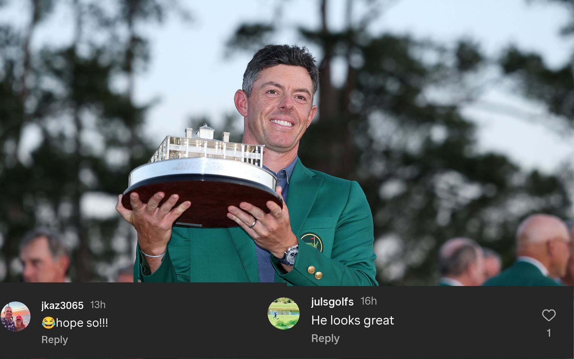 Rory McIlroy and fan comments ( via Getty and Instagram)