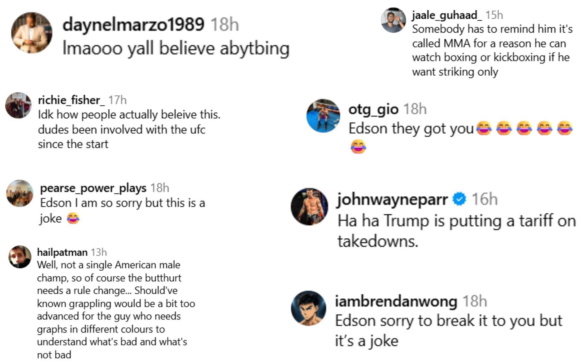 Fan reactions [Screenshots courtesy: @edsonbarbozajr on Instagram]