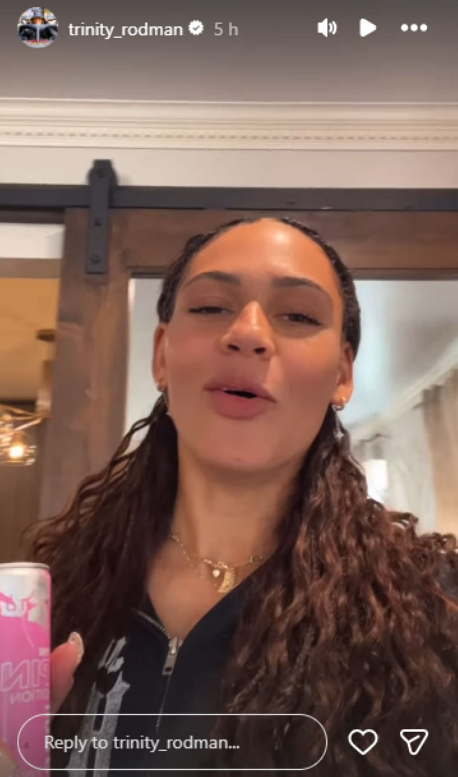 Screengrab of Trinity Rodman&#039;s video [Image Source : Trinity Rodman&#039;s Instagram]
