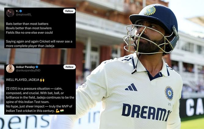 "The unsung hero of Team India" - Fans react to Ravindra Jadeja's splendid 72-run knock in ENG vs IND 2025 3rd Test
