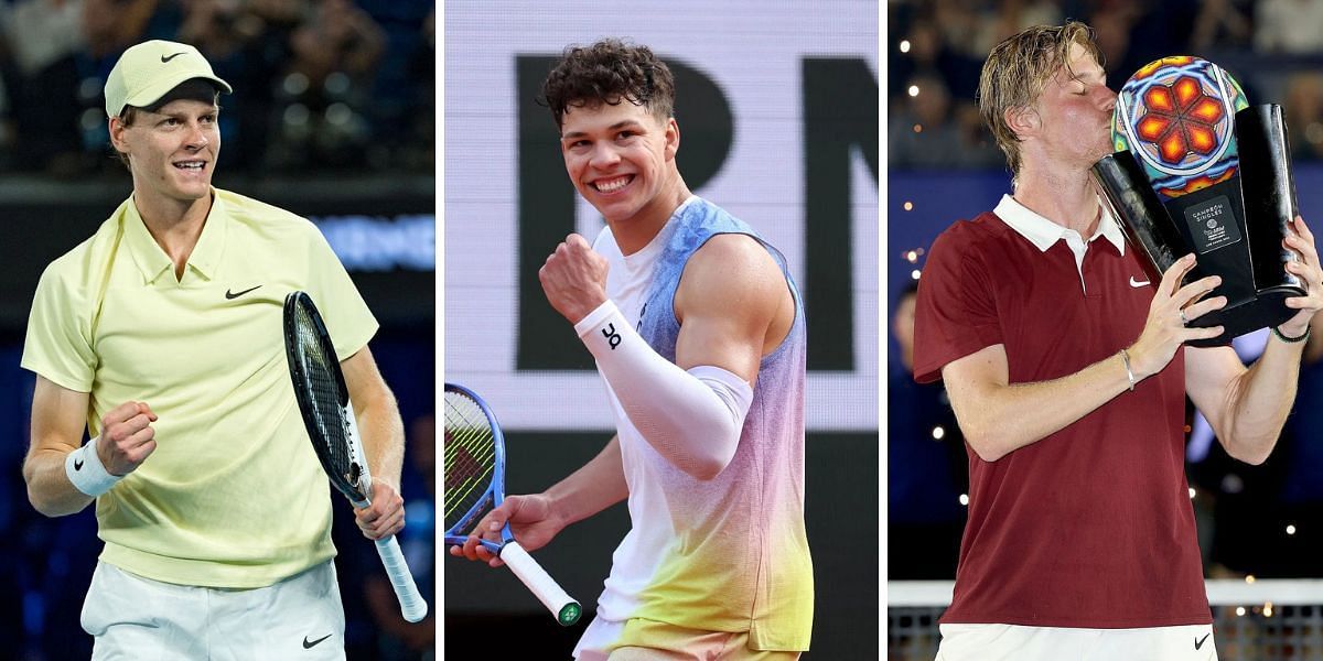 (From L-R) Jannik Sinner, Ben Shelton and Denis Shapovalov. (Photos: Getty)