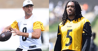 “That was a really bad pass”: NFL fans react as Aaron Rodgers gets intercepted by Jalen Ramsey at Steelers training camp