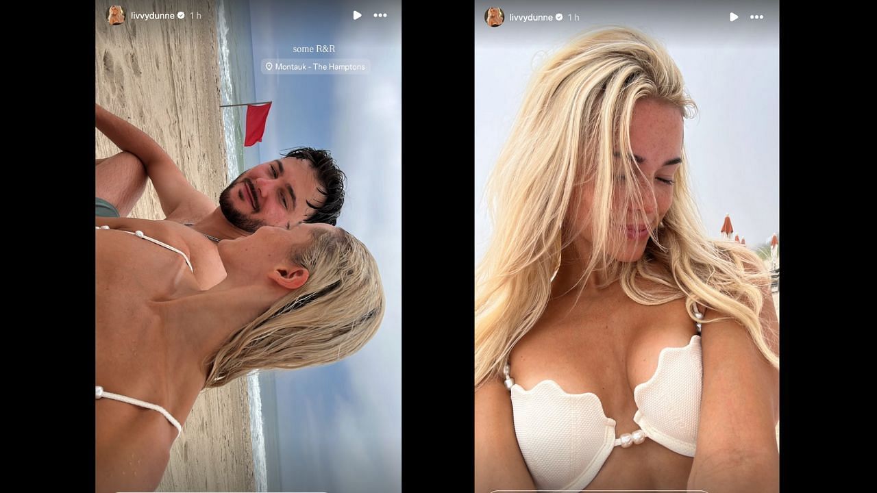 Screenshots of Olivia Dunne&#039;s Instagram stories (Image from - Instagram.com/@livvydunne IG Stories)