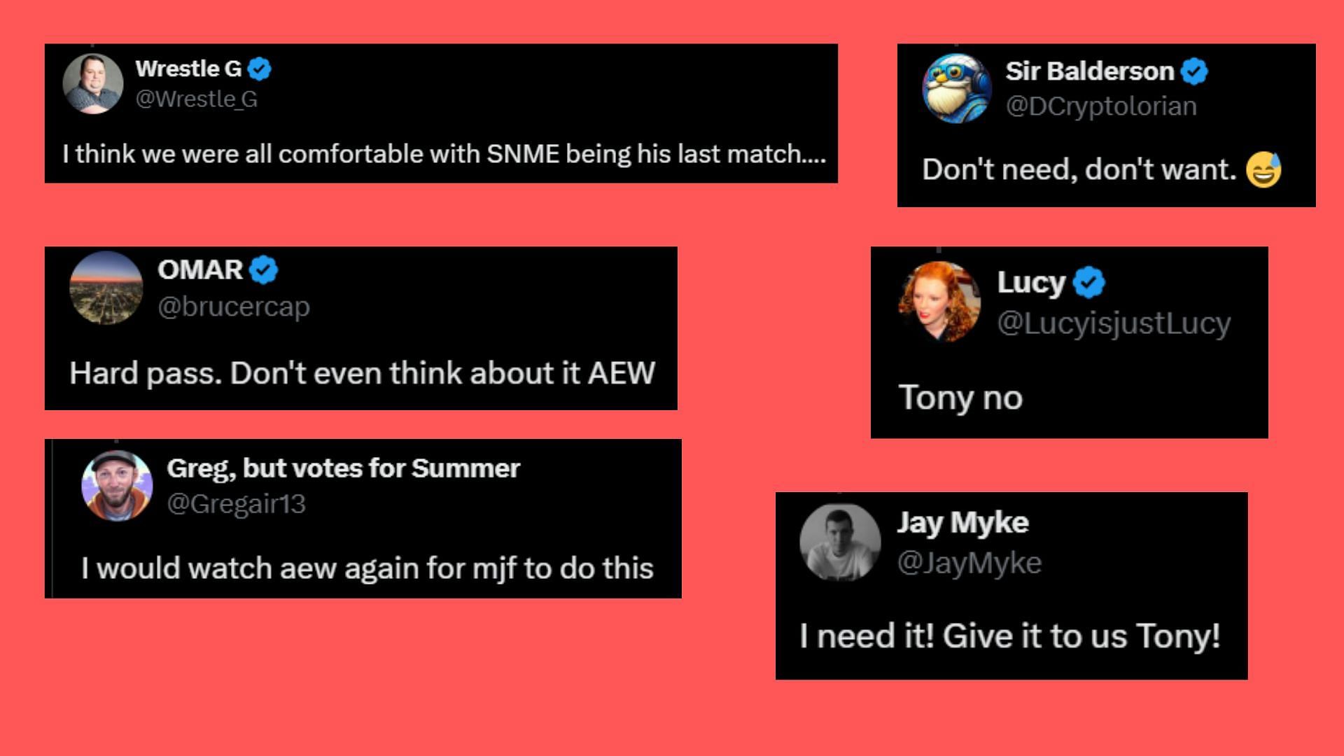 Fans reacted to MJF challenging Goldberg [Credit: Fan reaction on X]